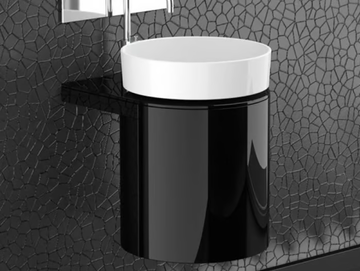 LEONARDO KOIN MEDIO BLACK RHO WHITE - Wooden vanity unit by Glass Design - view 2